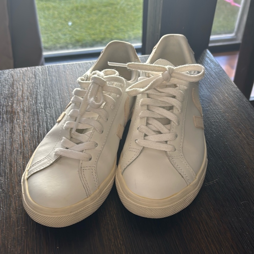 Veja Esplar Women's Leather Sneakers Low Top Lace Up Comfortable White size US6